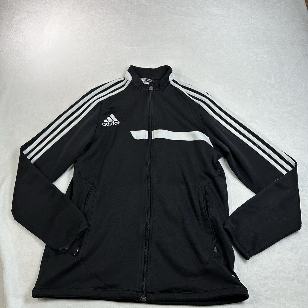 adidas Youth XL / US 16 Black & White 3-Stripes Track Jacket